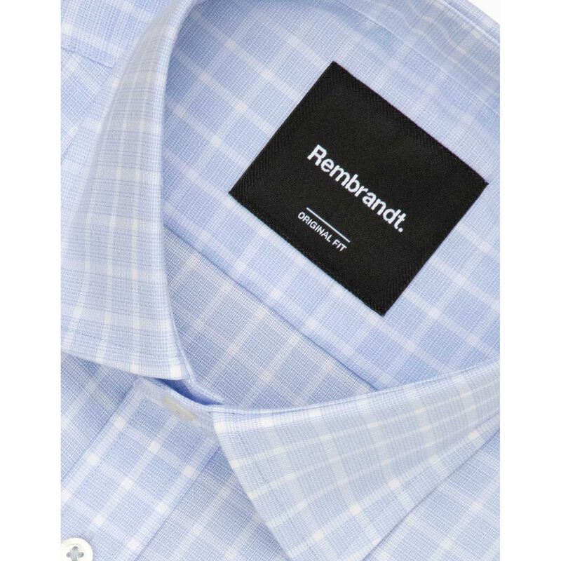 Rembrandt London Blue & White Textured Check Shirt image number 2